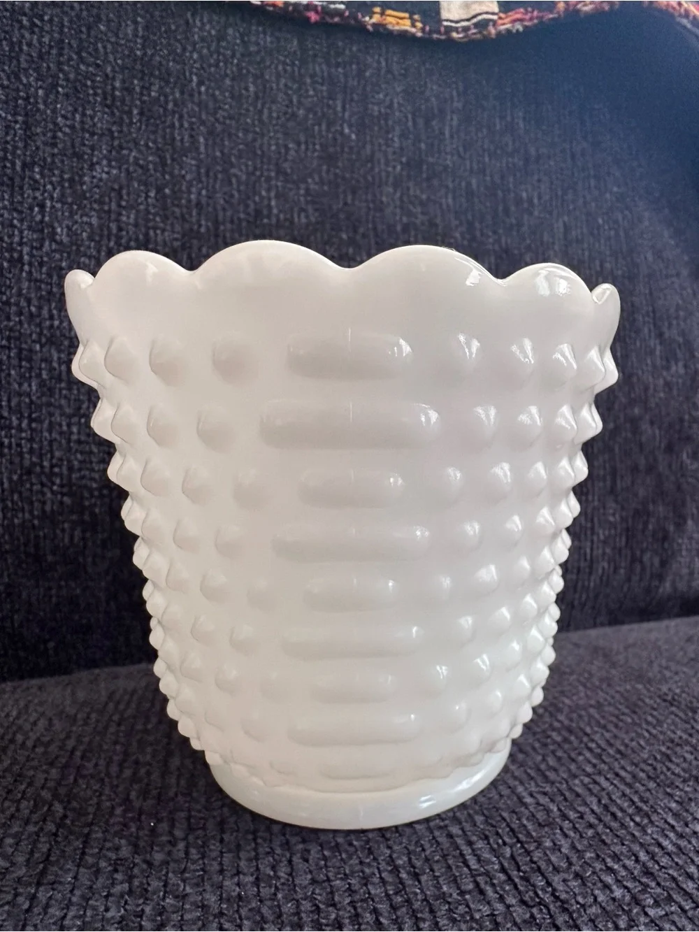 Vintage Hobnail Milk Glass Planter / Vase - Home Decor